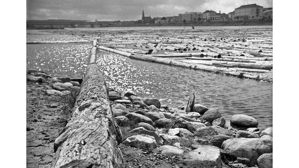 Kuva: Uittoa Kemijoella 1960, Rovaniemen kaupunki